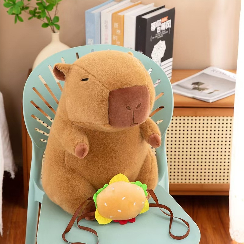 Kapibara plüssbaba - rövid plüss, PP gyapot töltet, hálós zacskós csomagolás, 7–14 éveseknek