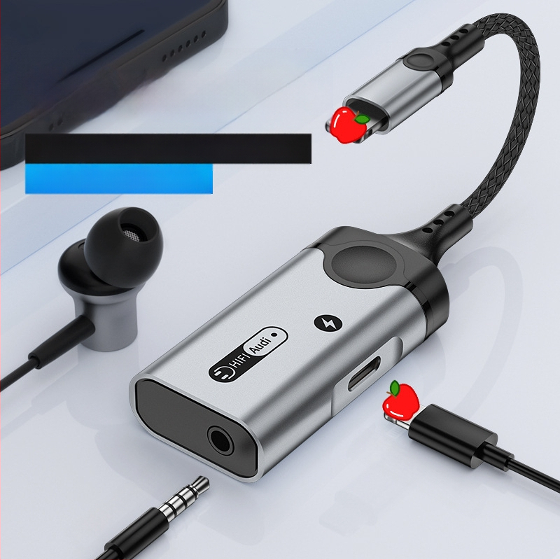 HCINOO MH391/MH392 dviejų vienoje garso adapteris su įkrovimu, suderinamas su Apple x-14