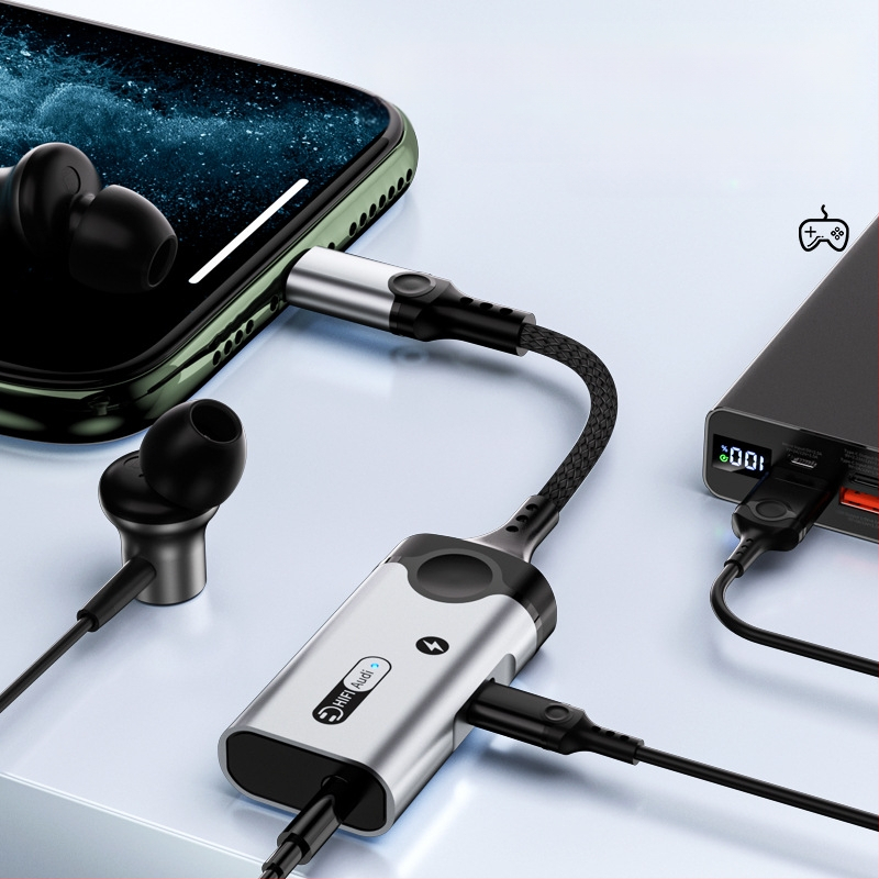 HCINOO MH391/MH392 dviejų vienoje garso adapteris su įkrovimu, suderinamas su Apple x-14