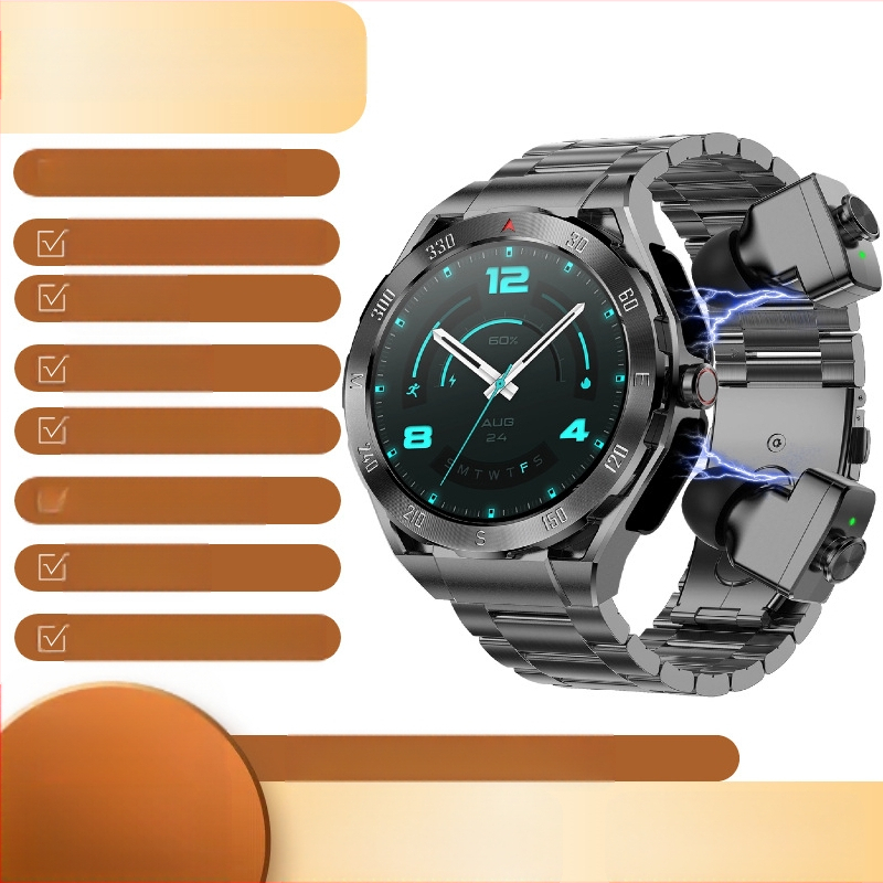 Смарт часовник с AMOLED дисплей, мониторинг на сърдечната честота, кръвното налягане, кислород в кръвта и следене на съня; живот на батерията до 21 дни