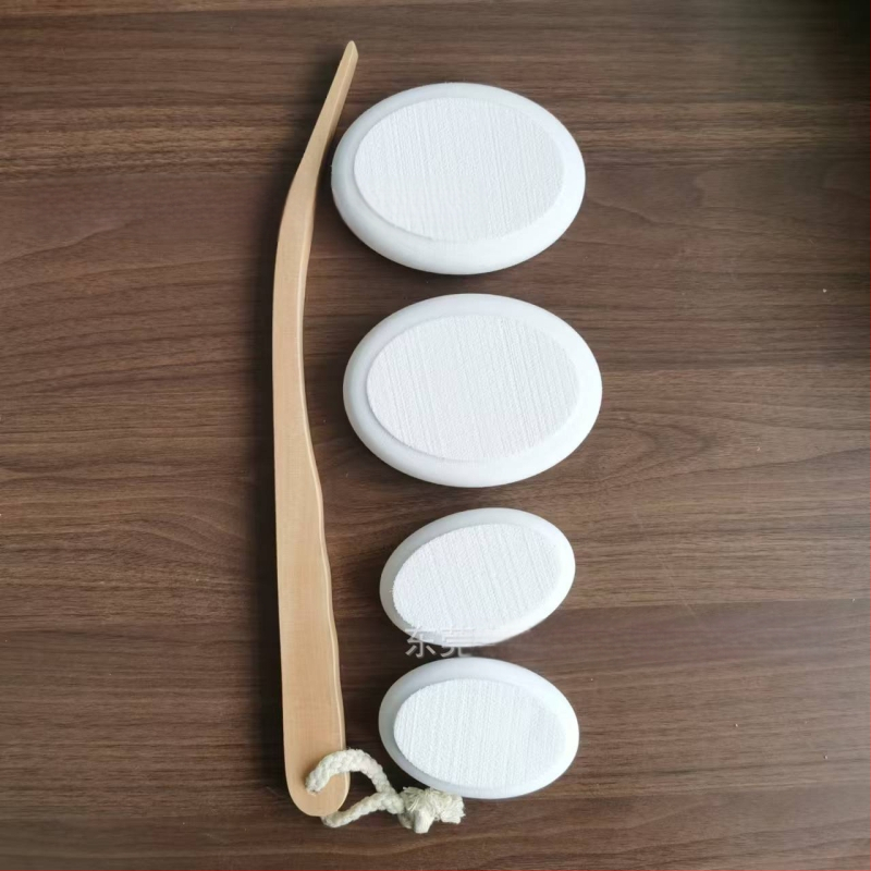 EVA четка за баня с дървена дръжка за почистване на гърба и нанасяне на лосион, кутия 70 бр.