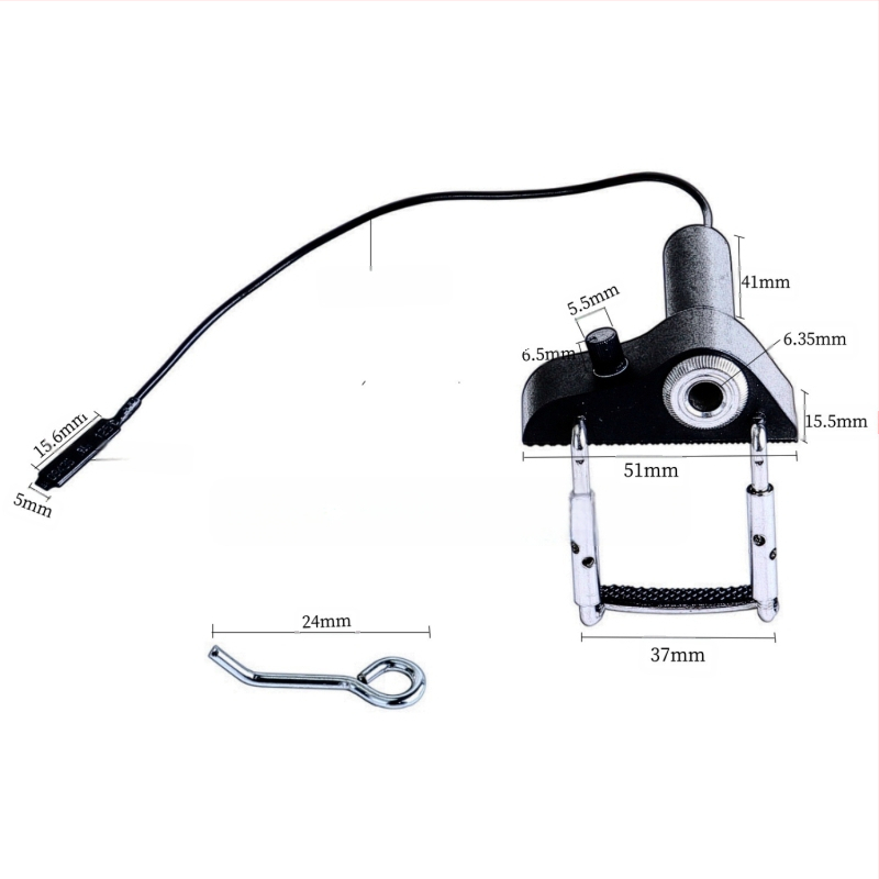 Pickup pentru vioară CV-19, senzor piezoelectric extern, buton de volum reglabil, material plastic/metalic