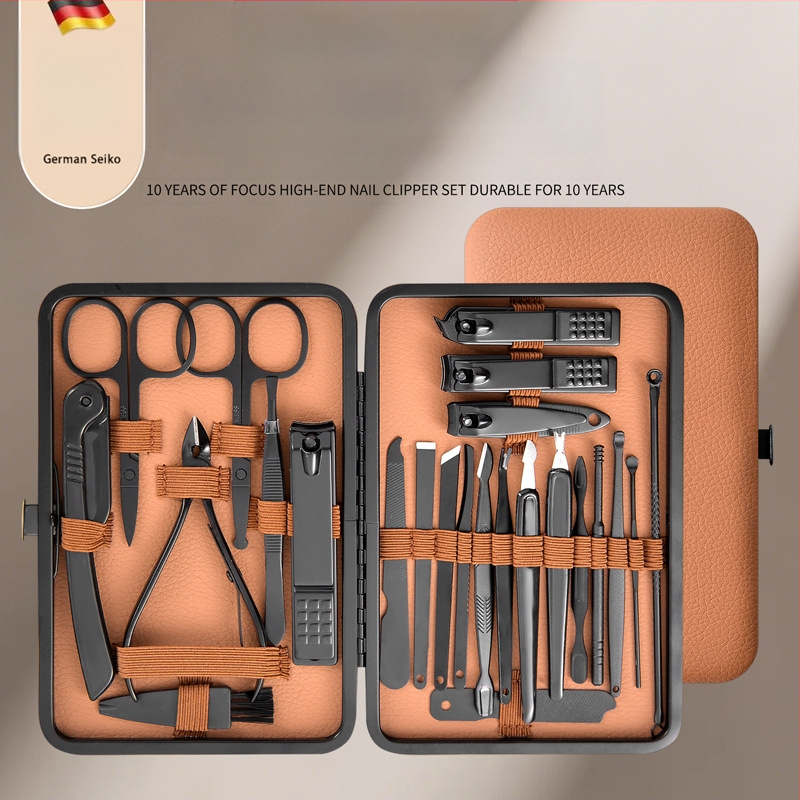 Set de unghii, 7-24 piese, portabil, cu gură plată și gură înclinată, clește pentru caneluri de unghii și pense multifuncționale