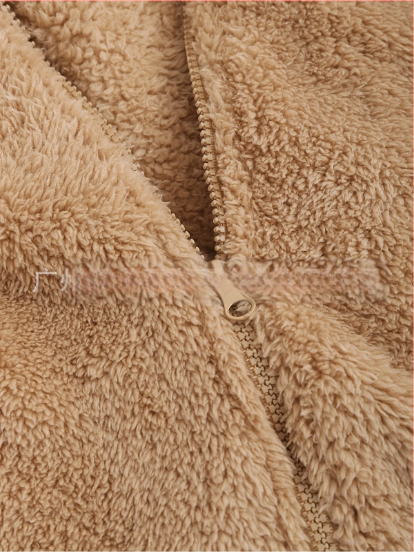 Дамско палто с качулка и цип, полиестер, колажен дизайн, свободна кройка, есен 2024, японско-корейски ежедневен стил