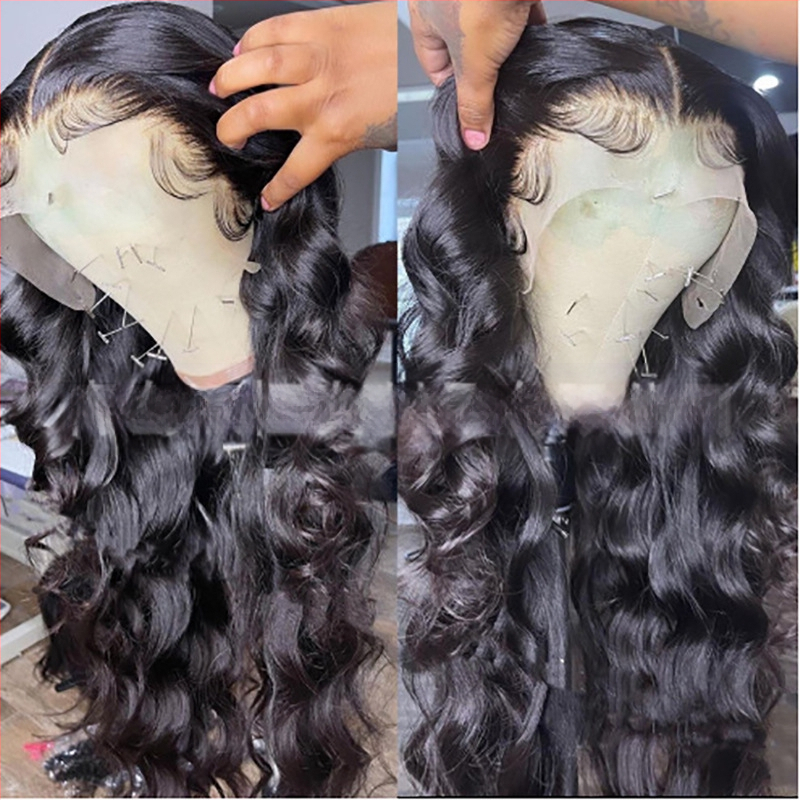 Περούκα SH-125 με μπροστινή δαντέλα, συνθετικά ινία ανθεκτικά στη θερμότητα, μακριά κατσαρά μαλλιά με διαγώνια φράντζ, φυσικό στυλ