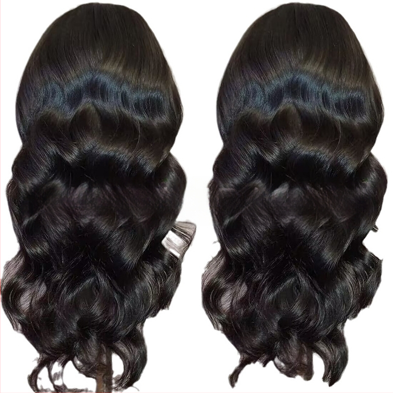 Περούκα SH-125 με μπροστινή δαντέλα, συνθετικά ινία ανθεκτικά στη θερμότητα, μακριά κατσαρά μαλλιά με διαγώνια φράντζ, φυσικό στυλ