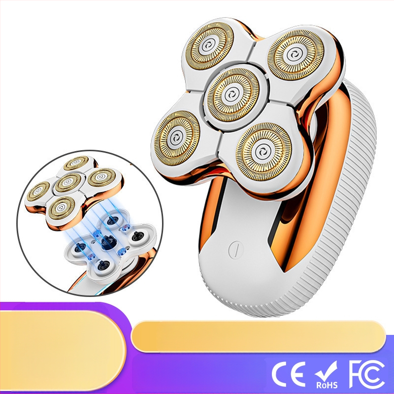 Мъжки бръснач с пет остриета — USB захранване, водоустойчив и миещ се корпус, вградена батерия 500–800 mAh, ножове от неръждаема стомана