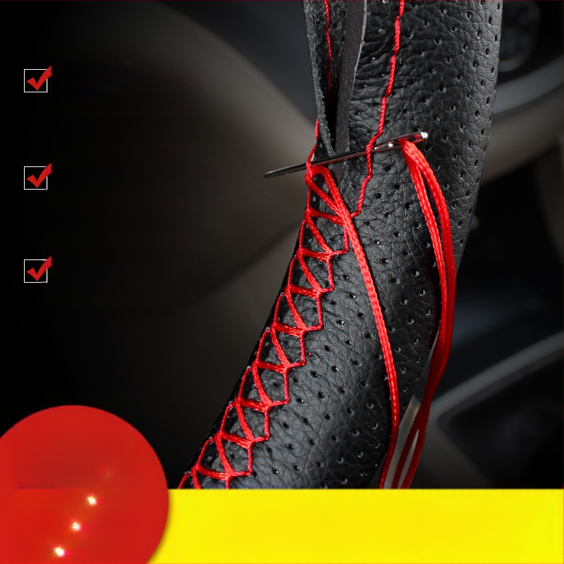 Δερμάτινο κάλυμμα τιμονιού ραμμένο στο χέρι για Howo TX340/350/380/336 — καθολική εφαρμογή, για όλες τις εποχές, εγκατάσταση ειδικών οχημάτων