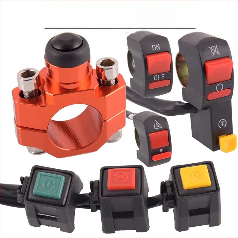 Διακόπτης τιμονιού για εκτός δρόμου μοτοσικλέτα — CNC μάρκα, μοντέλο Switch, ενσωμάτωση εκκίνησης/διακοπής κινητήρα και κουμπί κόρνας