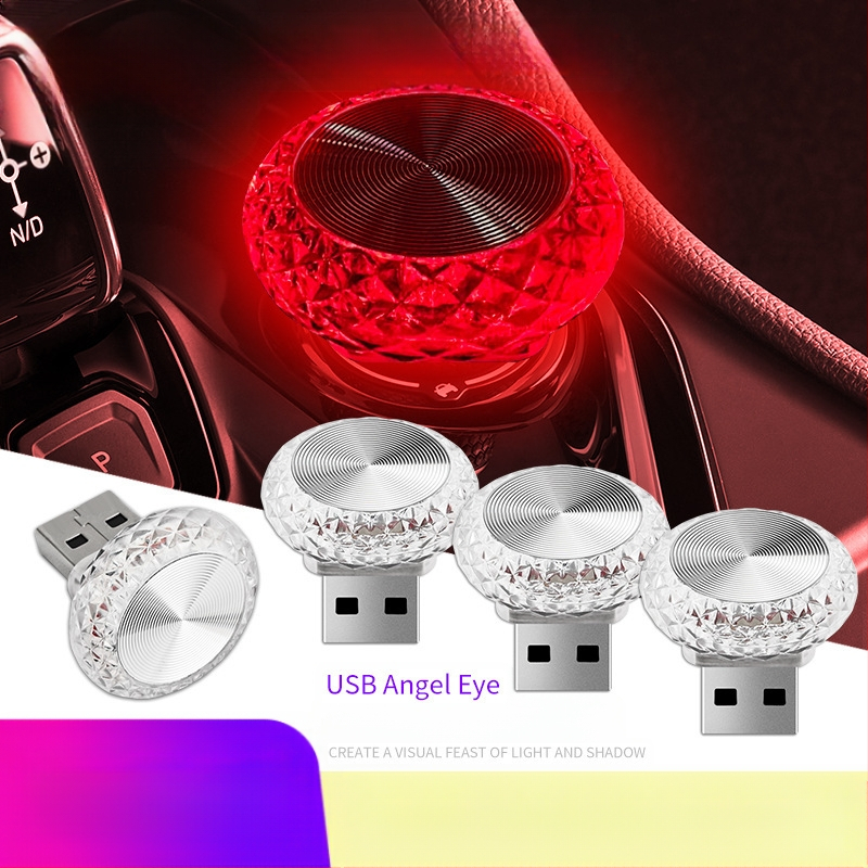 Lumină ambientală USB Angel Eye pentru mașină și casă (ABS + metal, 5V, 1A, 1W, compatibil universal)