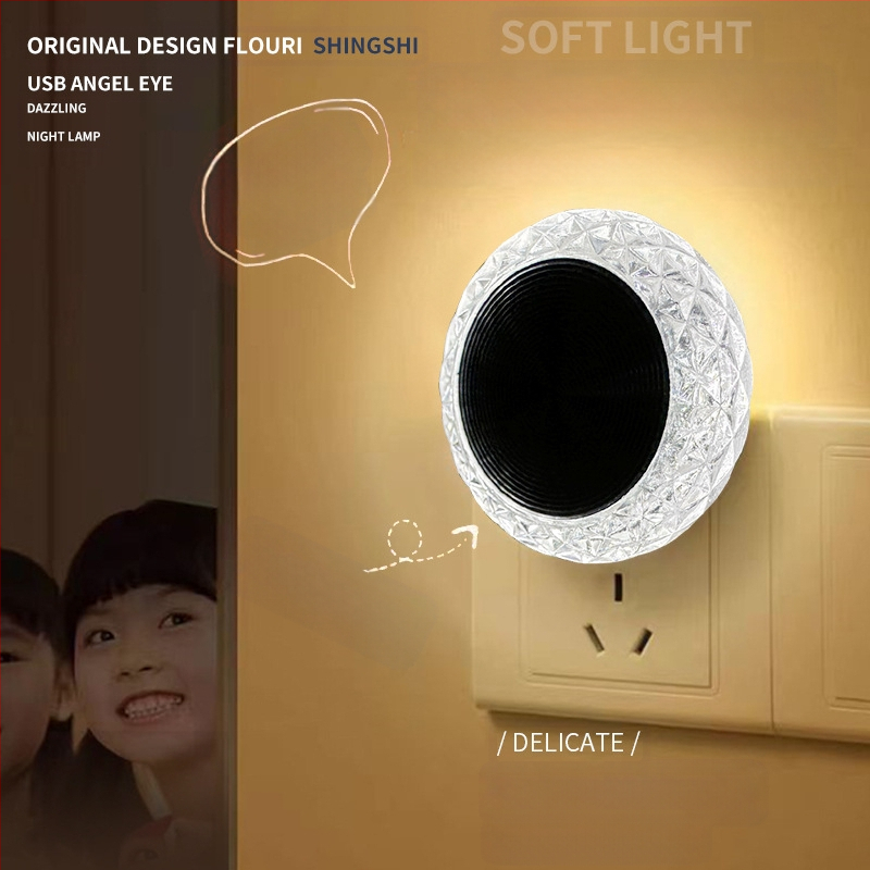 Lumină ambientală USB Angel Eye pentru mașină și casă (ABS + metal, 5V, 1A, 1W, compatibil universal)