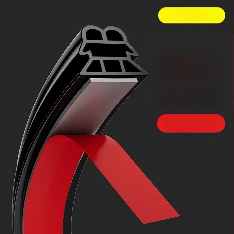 Автомобилен уплътнител за врата – пирамидален тип, 3‑слойна гумена лента за уплътнение, шумоизолация, защита от прах и водоустойчивост.