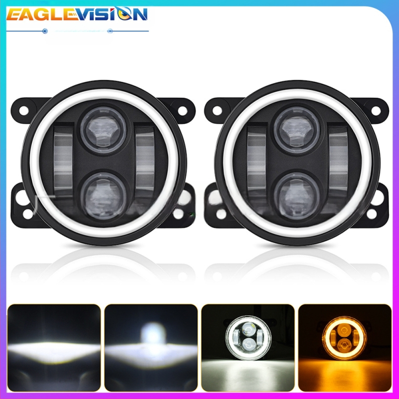 LED φανάρι ομίχλης για Jeep Wrangler – ενσωματωμένο, μπροστινό προφυλακτήρα, εκτός δρόμου; LED πηγή, αλουμινένιο περίβλημα, 6000K, IP προστασία