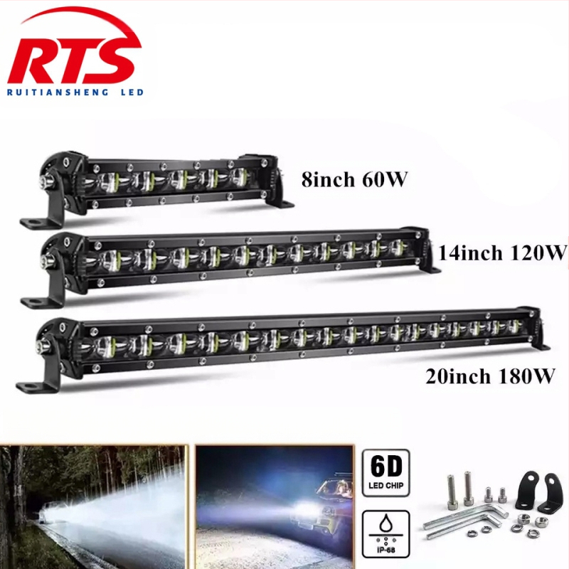 LED λωρίδα φωτισμού αυτοκινήτων με 6D φακούς | μονογραμμή, υπερλεπτή, 180W, 12-24V, 18000LM, 6500K