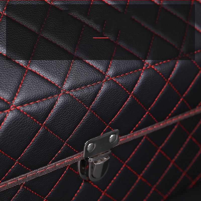 Cutie de depozitare auto din piele, pliabilă, impermeabilă, cu mâner