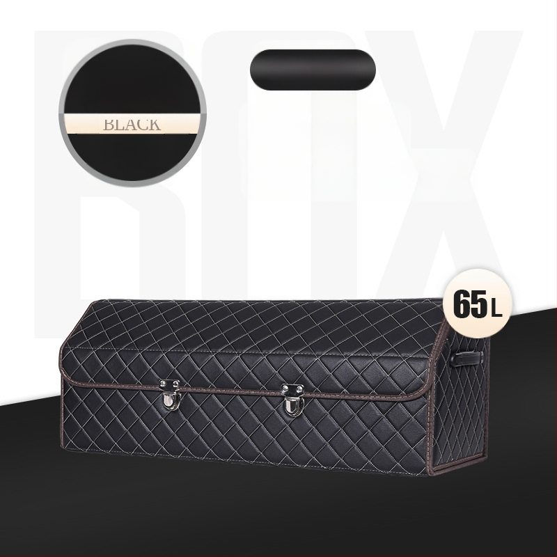 Cutie de depozitare auto din piele, pliabilă, impermeabilă, cu mâner