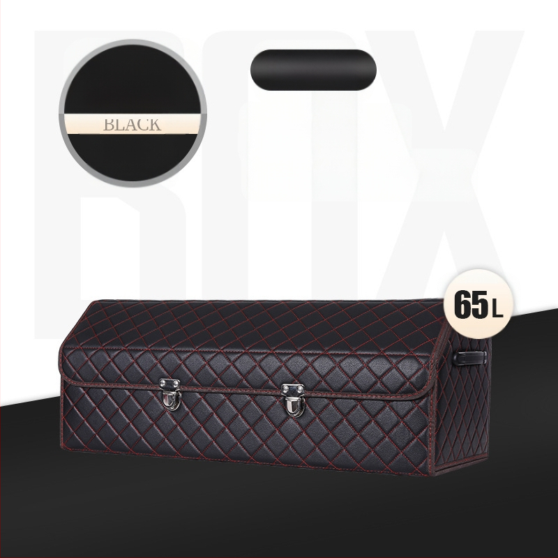 Cutie de depozitare auto din piele, pliabilă, impermeabilă, cu mâner