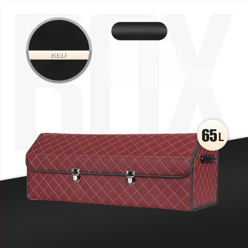 Cutie de depozitare auto din piele, pliabilă, impermeabilă, cu mâner