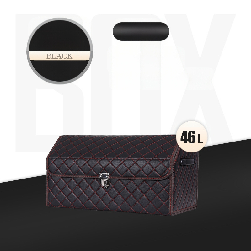 Cutie de depozitare auto din piele, pliabilă, impermeabilă, cu mâner