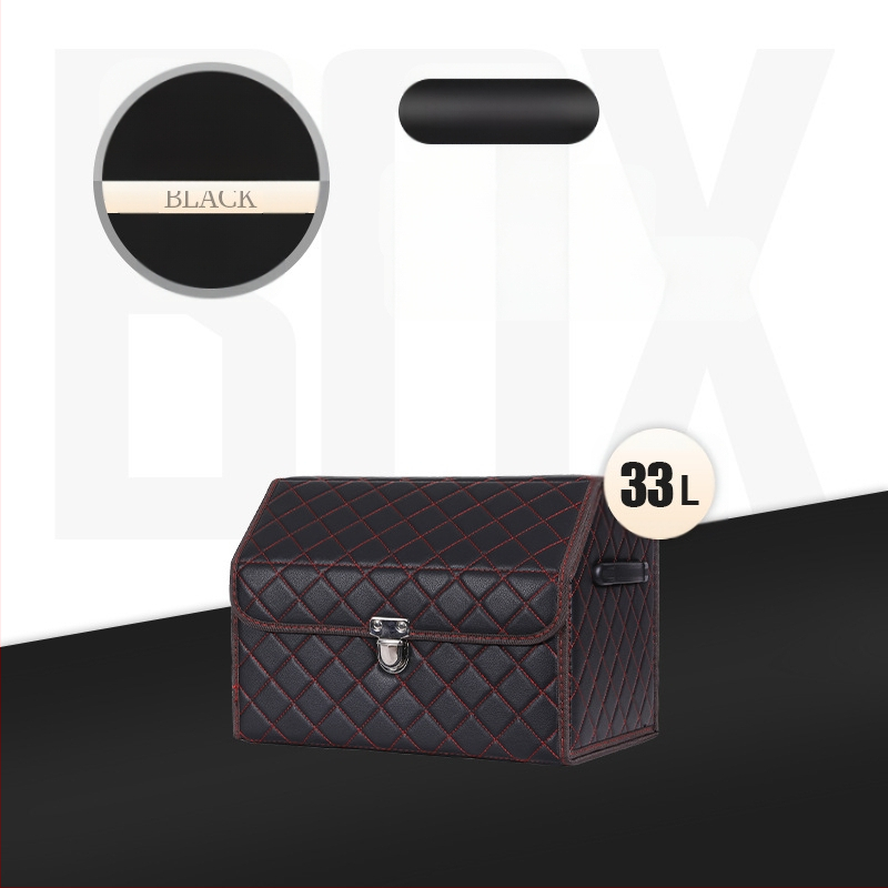 Cutie de depozitare auto din piele, pliabilă, impermeabilă, cu mâner