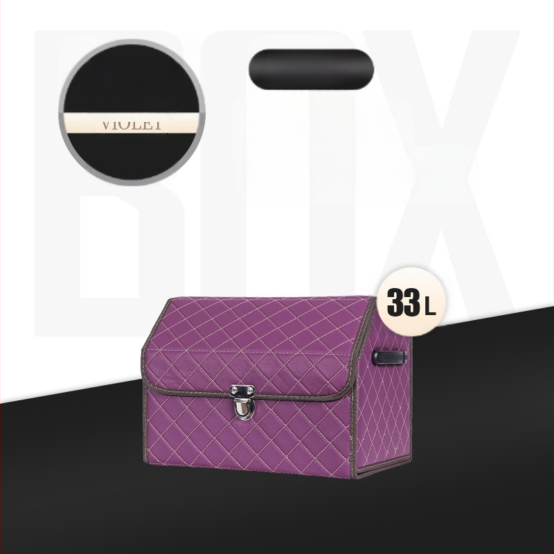 Cutie de depozitare auto din piele, pliabilă, impermeabilă, cu mâner