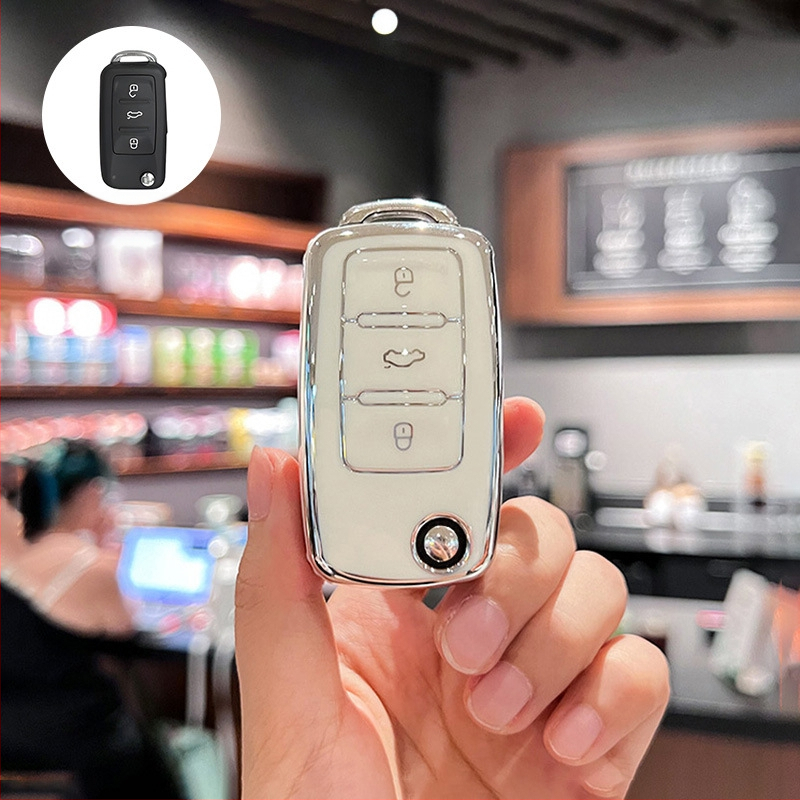 Volkswagen atslēgu vāciņš, TPU, Vienkāršs stils, Saderīgs ar Sagitar, Lavida, Jetta, Passat, Bora, Tiguan, Unisex