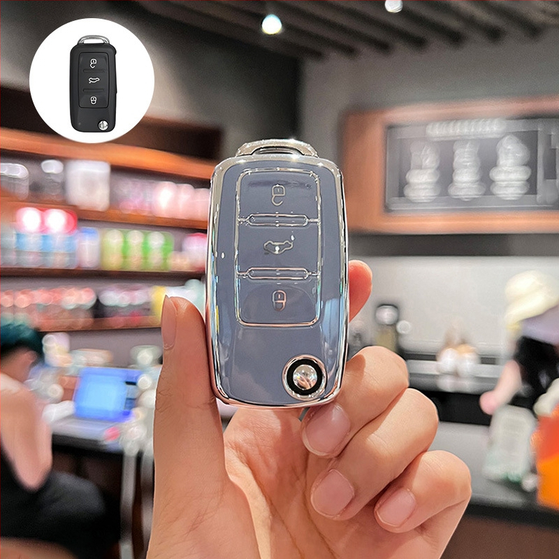 Volkswagen atslēgu vāciņš, TPU, Vienkāršs stils, Saderīgs ar Sagitar, Lavida, Jetta, Passat, Bora, Tiguan, Unisex