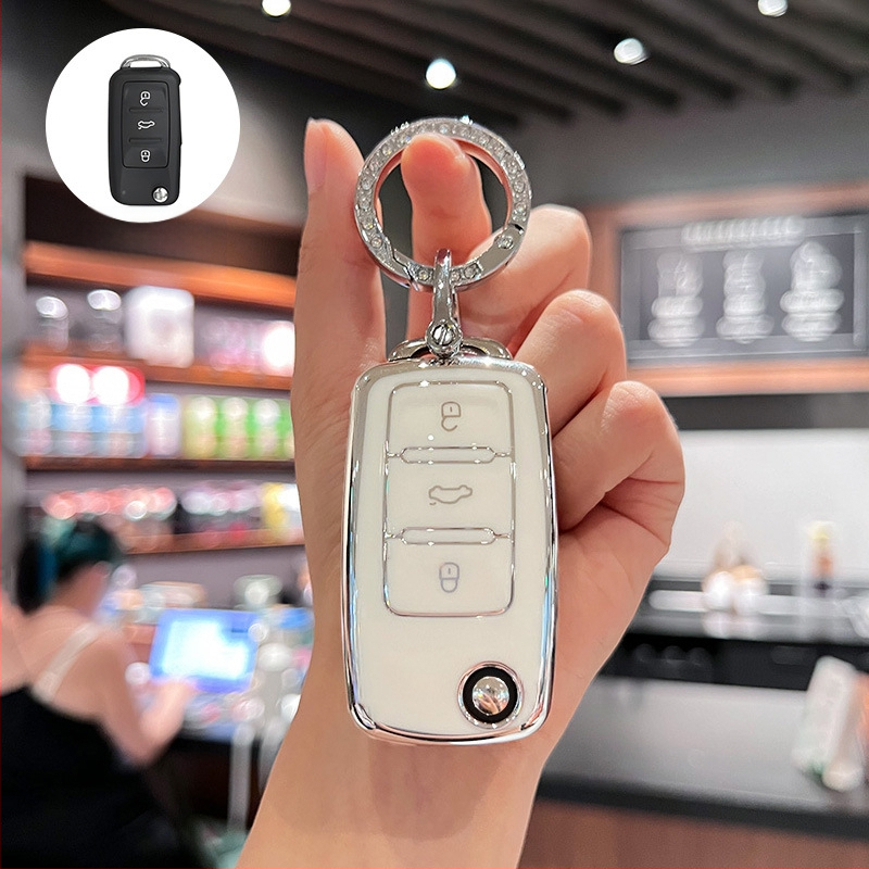 Volkswagen atslēgu vāciņš, TPU, Vienkāršs stils, Saderīgs ar Sagitar, Lavida, Jetta, Passat, Bora, Tiguan, Unisex