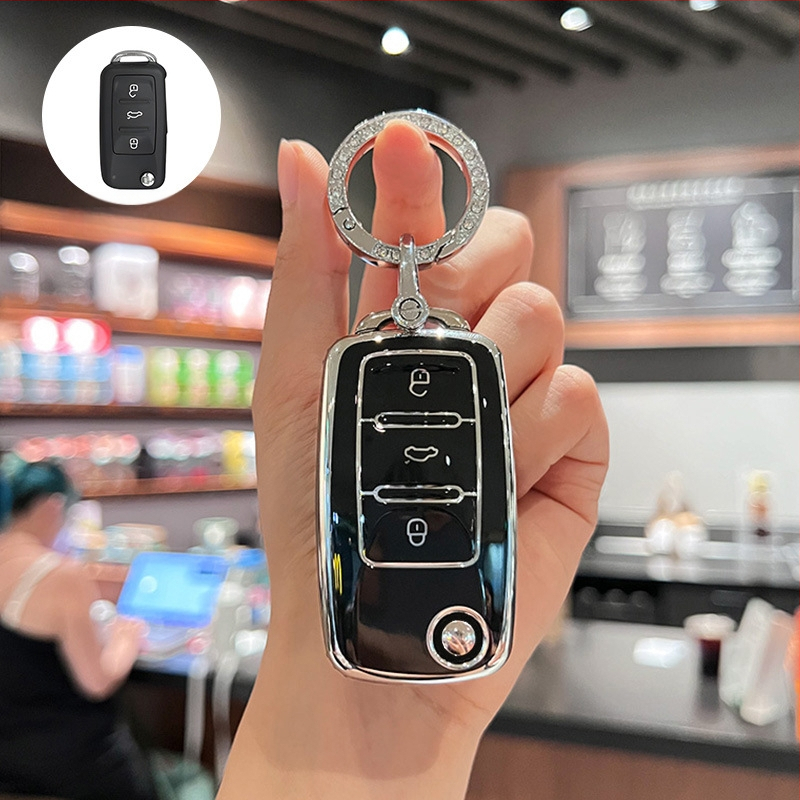 Volkswagen atslēgu vāciņš, TPU, Vienkāršs stils, Saderīgs ar Sagitar, Lavida, Jetta, Passat, Bora, Tiguan, Unisex