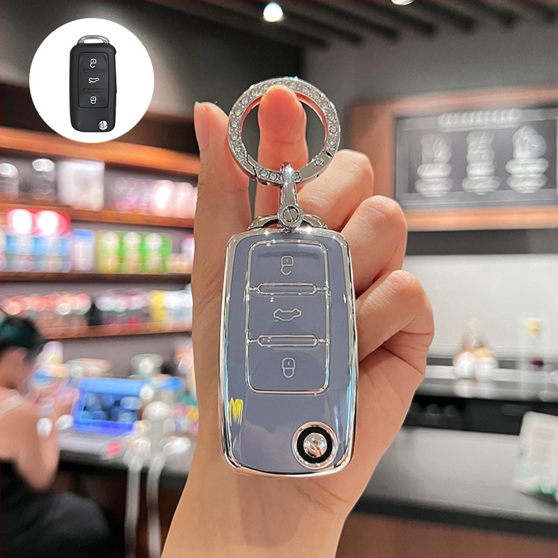 Volkswagen atslēgu vāciņš, TPU, Vienkāršs stils, Saderīgs ar Sagitar, Lavida, Jetta, Passat, Bora, Tiguan, Unisex