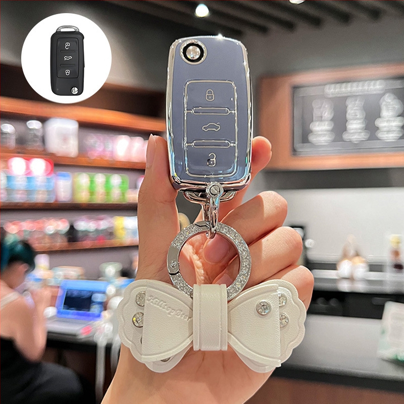 Volkswagen atslēgu vāciņš, TPU, Vienkāršs stils, Saderīgs ar Sagitar, Lavida, Jetta, Passat, Bora, Tiguan, Unisex