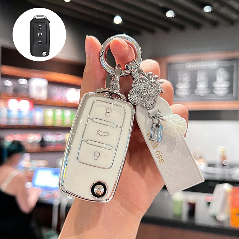 Volkswagen atslēgu vāciņš, TPU, Vienkāršs stils, Saderīgs ar Sagitar, Lavida, Jetta, Passat, Bora, Tiguan, Unisex