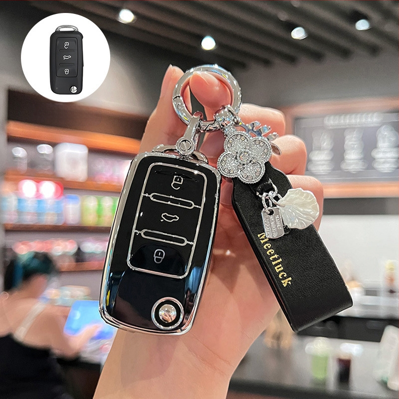 Volkswagen atslēgu vāciņš, TPU, Vienkāršs stils, Saderīgs ar Sagitar, Lavida, Jetta, Passat, Bora, Tiguan, Unisex