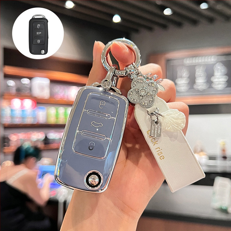 Volkswagen atslēgu vāciņš, TPU, Vienkāršs stils, Saderīgs ar Sagitar, Lavida, Jetta, Passat, Bora, Tiguan, Unisex