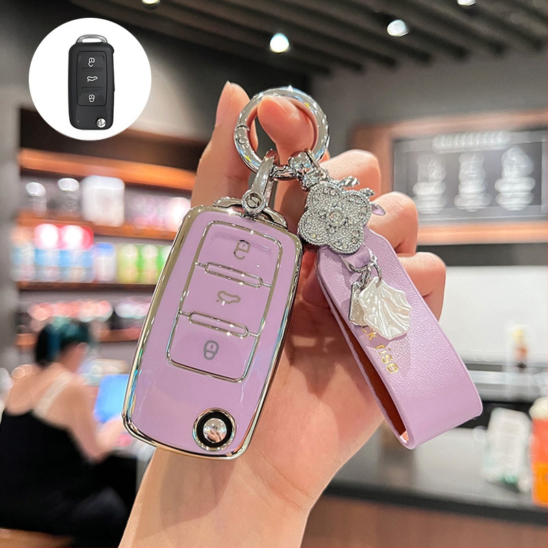 Volkswagen atslēgu vāciņš, TPU, Vienkāršs stils, Saderīgs ar Sagitar, Lavida, Jetta, Passat, Bora, Tiguan, Unisex