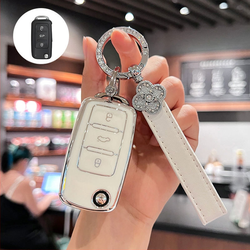 Volkswagen atslēgu vāciņš, TPU, Vienkāršs stils, Saderīgs ar Sagitar, Lavida, Jetta, Passat, Bora, Tiguan, Unisex