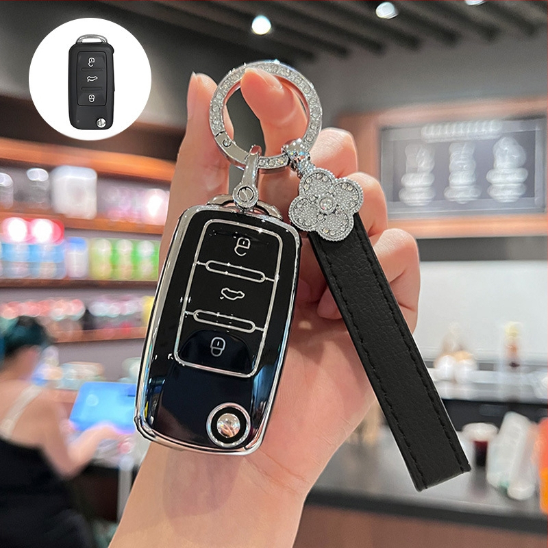 Volkswagen atslēgu vāciņš, TPU, Vienkāršs stils, Saderīgs ar Sagitar, Lavida, Jetta, Passat, Bora, Tiguan, Unisex