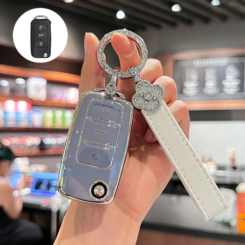 Volkswagen atslēgu vāciņš, TPU, Vienkāršs stils, Saderīgs ar Sagitar, Lavida, Jetta, Passat, Bora, Tiguan, Unisex