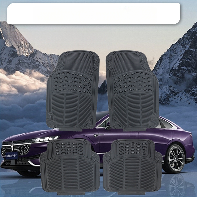 Četru gabalu PVC automašīnas grīdas paklāji, ūdensnecaurlaidīgi, pretslīdoši, izturīgi pret nolietojumu, viegli tīrāmi (universāla saderība)