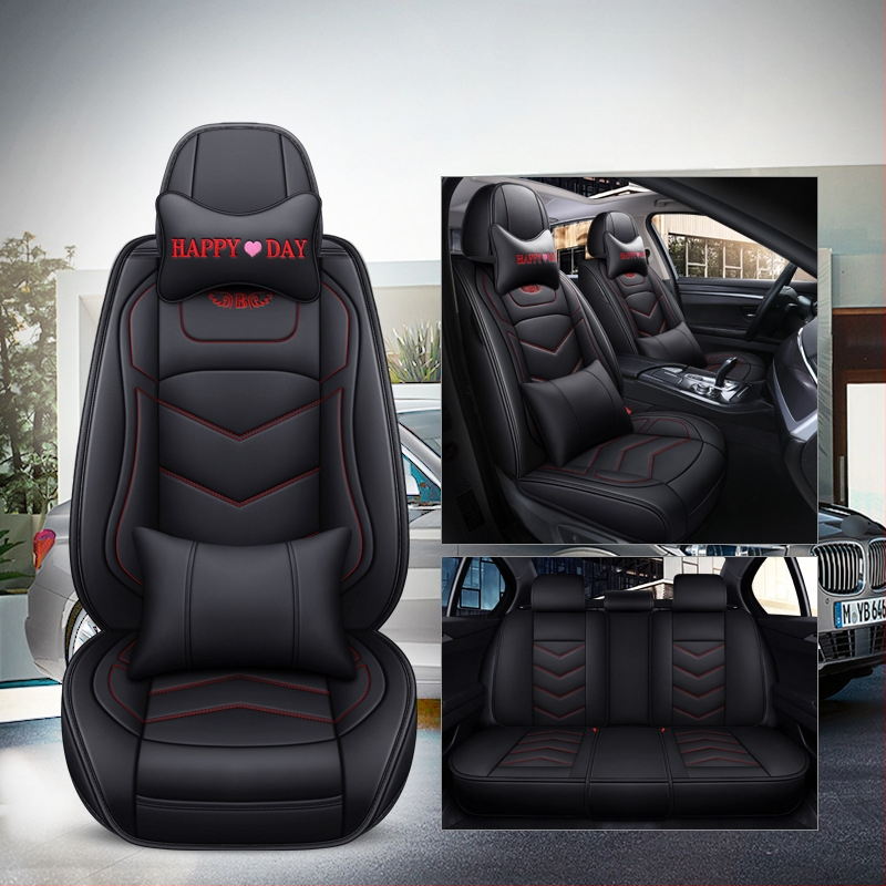 Husă de scaun auto pentru patru anotimpuri, universală, cu acoperire completă, compatibilă cu cinci locuri, cu logo imprimat, personalizare disponibilă