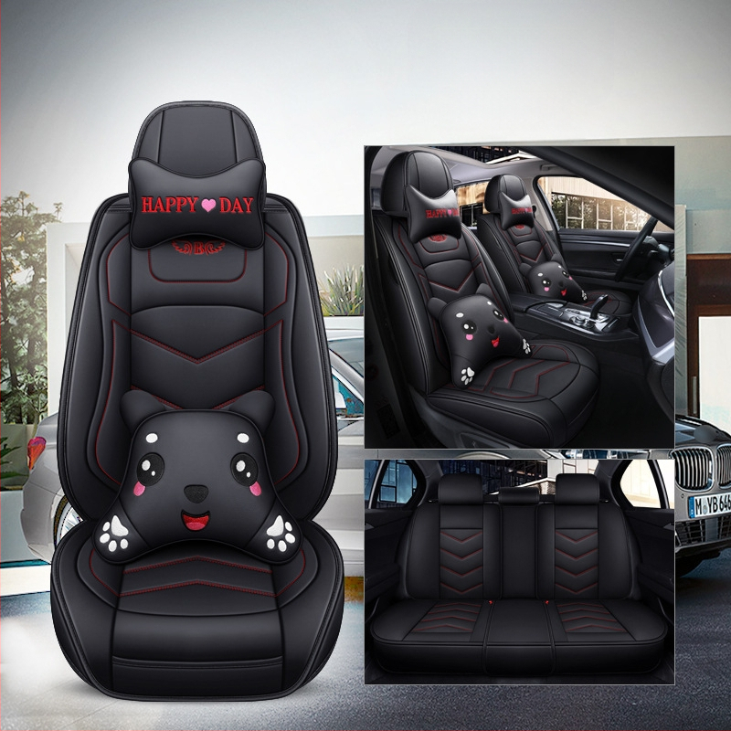 Husă de scaun auto pentru patru anotimpuri, universală, cu acoperire completă, compatibilă cu cinci locuri, cu logo imprimat, personalizare disponibilă