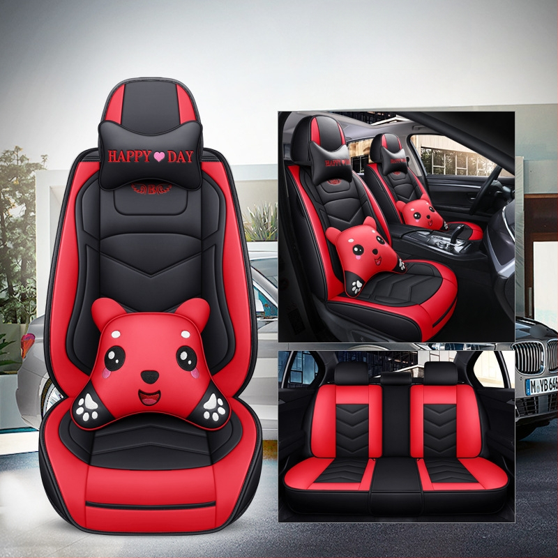 Husă de scaun auto pentru patru anotimpuri, universală, cu acoperire completă, compatibilă cu cinci locuri, cu logo imprimat, personalizare disponibilă