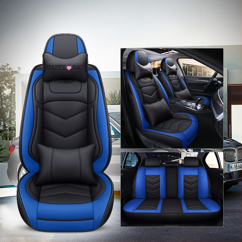 Husă de scaun auto pentru patru anotimpuri, universală, cu acoperire completă, compatibilă cu cinci locuri, cu logo imprimat, personalizare disponibilă