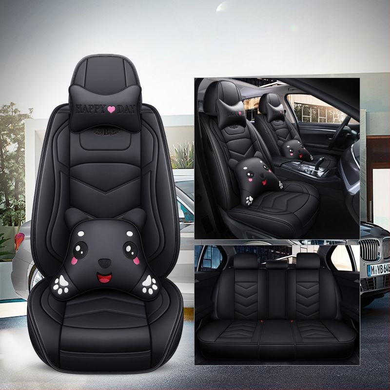 Husă de scaun auto pentru patru anotimpuri, universală, cu acoperire completă, compatibilă cu cinci locuri, cu logo imprimat, personalizare disponibilă