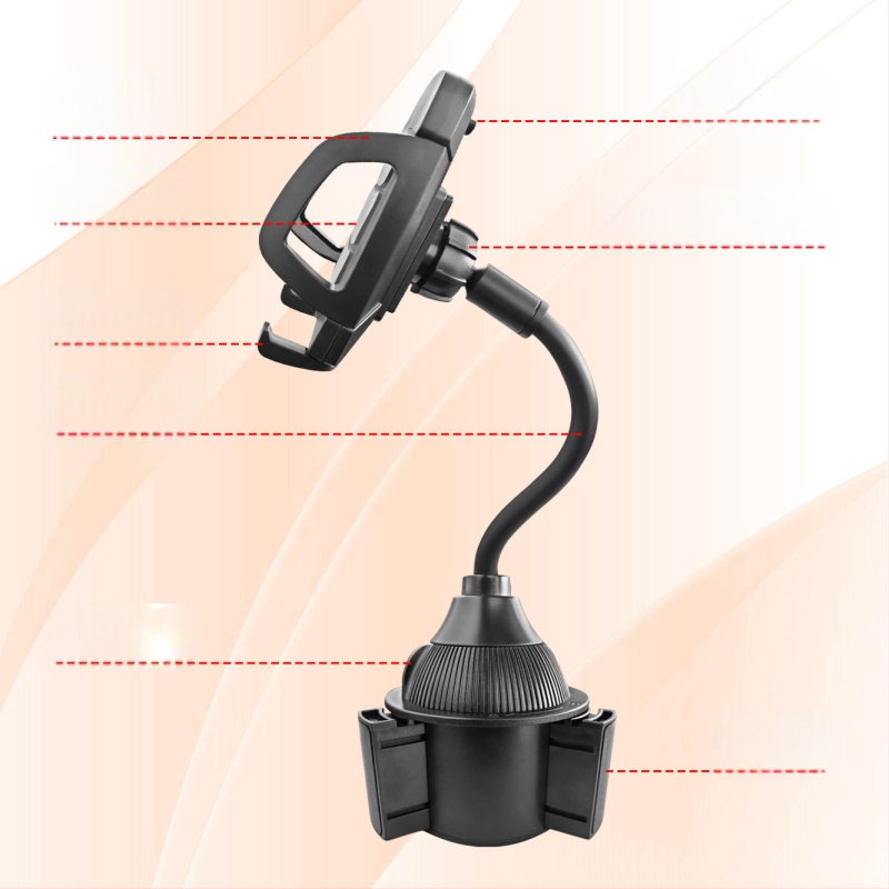 Държач за телефон за автомобил, монтиран върху държач за чаша — универсален, щракващ монтаж, за централна конзола и за задната седалка, модели 1608H, 2208H, 1608HE, Yongxinjia