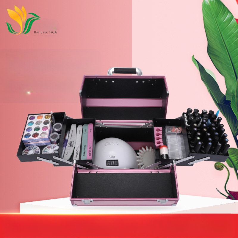 Caseră portabilă multifuncțională pentru depozitare cosmetică – din metal, impermeabilă, anti-furt, închidere cu zăvor, cu strat extensibil