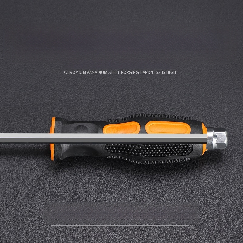 Pramoninio lygio atsuktuvas rinkinys su kryžiu ir plokščia galvu, ilga ašis, chromo vanadžio plienas, magnetinis ir izoliuotos rankenos