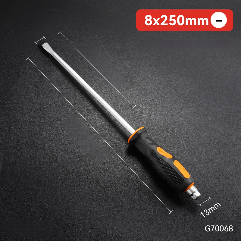 Pramoninio lygio atsuktuvas rinkinys su kryžiu ir plokščia galvu, ilga ašis, chromo vanadžio plienas, magnetinis ir izoliuotos rankenos