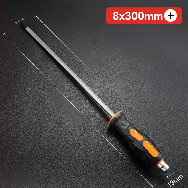 Pramoninio lygio atsuktuvas rinkinys su kryžiu ir plokščia galvu, ilga ašis, chromo vanadžio plienas, magnetinis ir izoliuotos rankenos