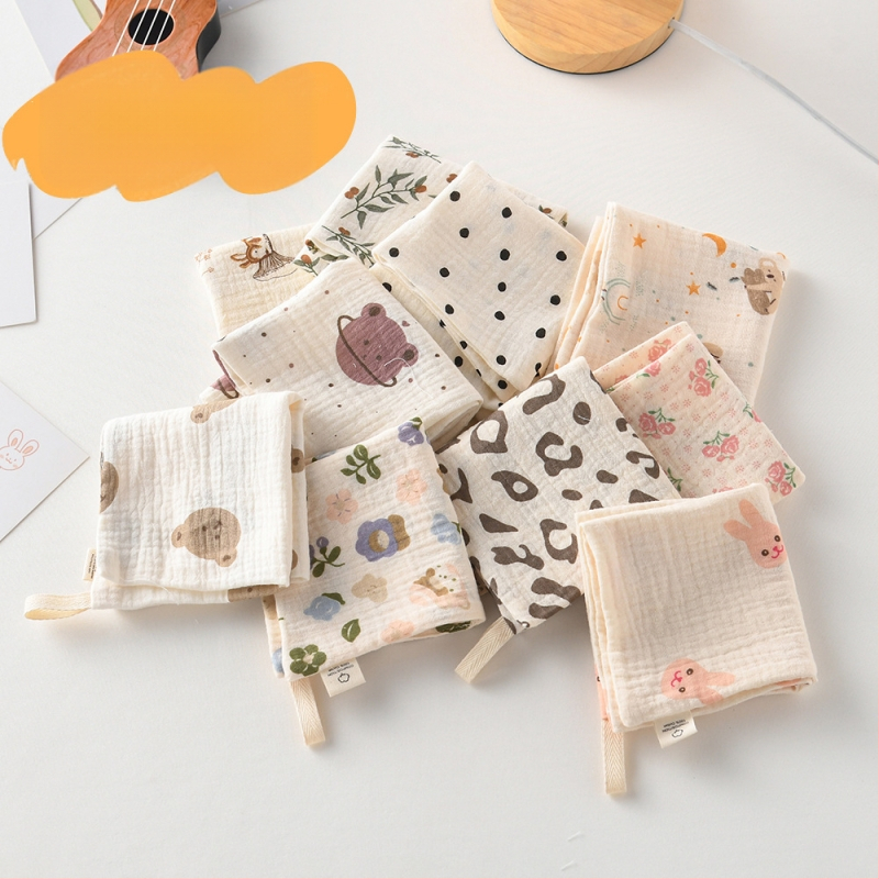 5 bucăți de șervețele pătrate pentru bebeluși, din bumbac 100% pentru saliva, eructare și curățarea feței, potrivite pentru nou-născuți